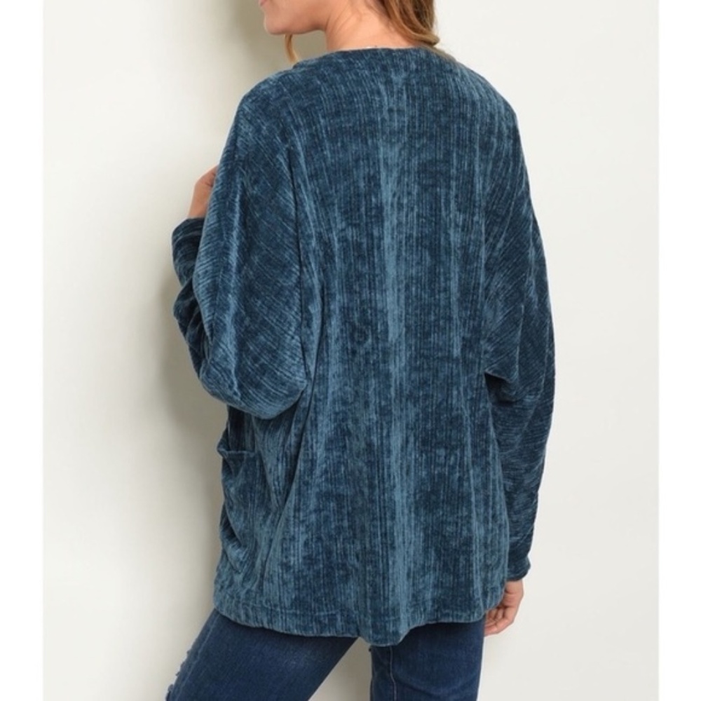 🛍 Chenille Sweater - Teal - Picture 3 of 5